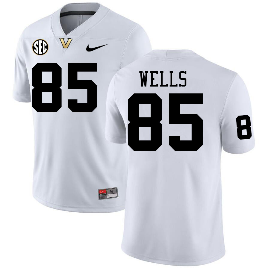 Vanderbilt Commodores #85 Landon Wells College Football Jerseys Stitched-White